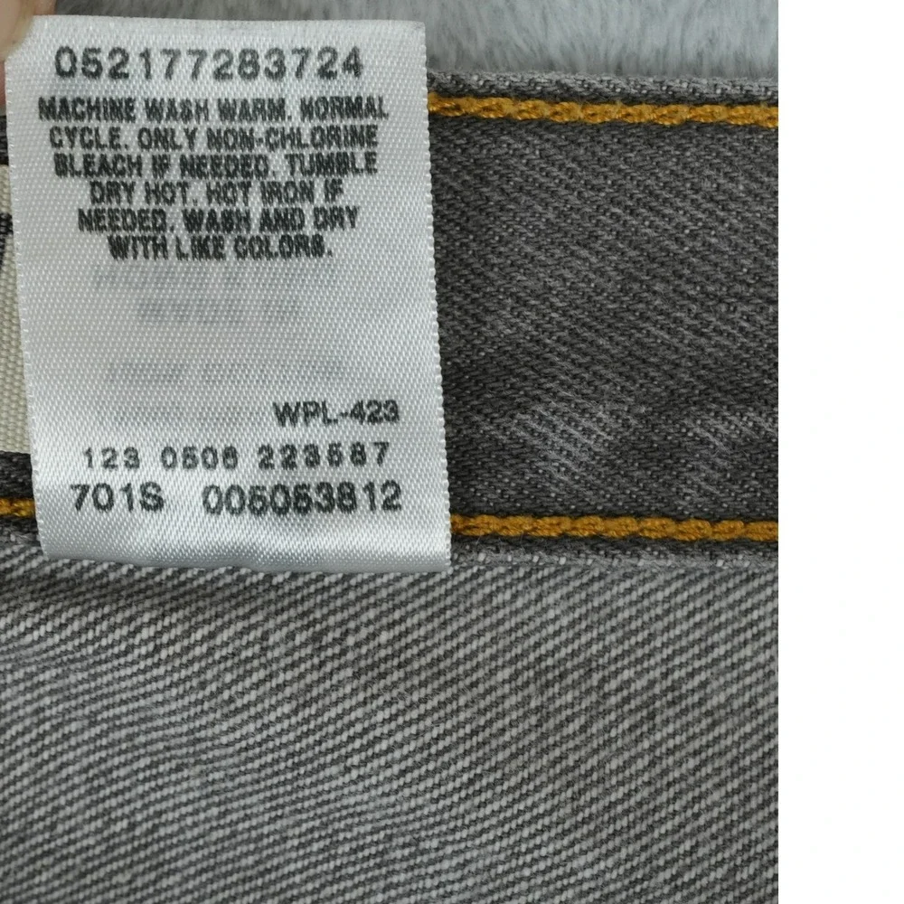 Vintage Levis 505 Jeans Mens 35x26.5 Hemmed Gray Regular Fit Straight Leg Denim